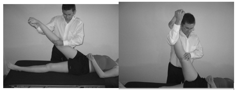 Figure 2 : Test du pyramidal et du nerf sciatique (Shacklock 2005a, copyright Elsevier, Oxford). Reproduction interdite DR Figure 2 : Test du pyramidal et du nerf sciatique (Shacklock 2005a, copyright Elsevier, Oxford). Reproduction interdite DR
