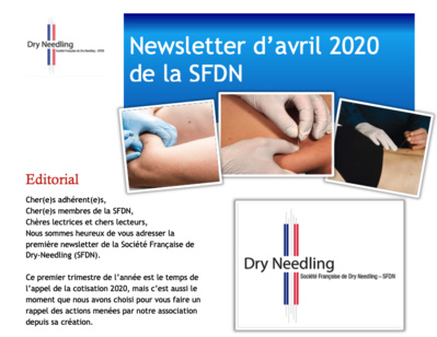 Première newsletter de la Société Française de Dry-Needling